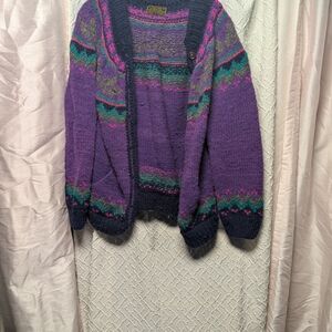 Purple Patterned Women's Sweater